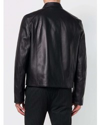 Blouson aviateur en cuir noir Bally