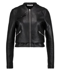 Blouson aviateur en cuir noir Noisy May