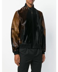 Blouson aviateur en cuir noir Golden Goose Deluxe Brand