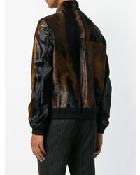 Blouson aviateur en cuir noir Golden Goose Deluxe Brand