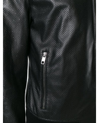 Blouson aviateur en cuir noir Dolce & Gabbana