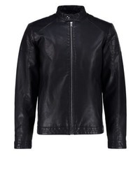 Blouson aviateur en cuir noir Produkt