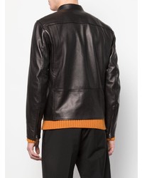 Blouson aviateur en cuir noir Coach