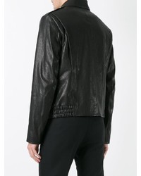 Blouson aviateur en cuir noir Maison Margiela