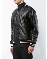 Blouson aviateur en cuir noir Coach