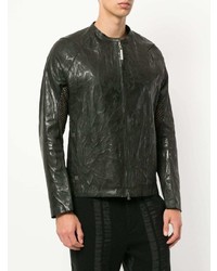 Blouson aviateur en cuir noir Isaac Sellam Experience