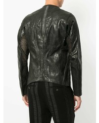 Blouson aviateur en cuir noir Isaac Sellam Experience