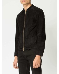 Blouson aviateur en cuir noir Ajmone