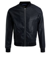 Blouson aviateur en cuir noir SPRINGFIELD