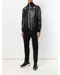 Blouson aviateur en cuir noir Givenchy