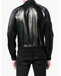 Blouson aviateur en cuir noir Givenchy