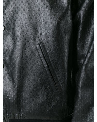 Blouson aviateur en cuir noir Saint Laurent