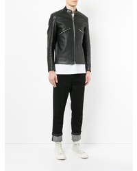 Blouson aviateur en cuir noir Addict Clothes Japan