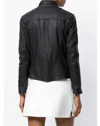 Blouson aviateur en cuir noir Neil Barrett