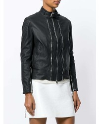 Blouson aviateur en cuir noir Neil Barrett