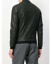 Blouson aviateur en cuir noir Salvatore Santoro