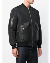 Blouson aviateur en cuir noir Drome