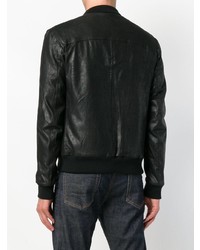 Blouson aviateur en cuir noir Drome