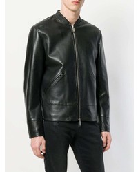 Blouson aviateur en cuir noir DSQUARED2