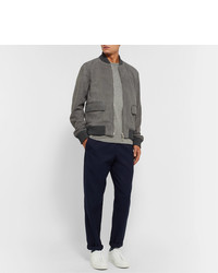 Blouson aviateur en daim gris Officine Generale