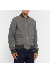 Blouson aviateur en daim gris Officine Generale