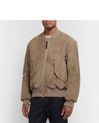 Blouson aviateur en daim marron clair Acne Studios