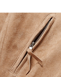 Blouson aviateur en daim marron clair Club Monaco