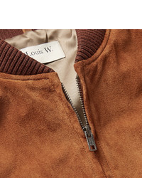 Blouson aviateur en daim marron A.P.C.