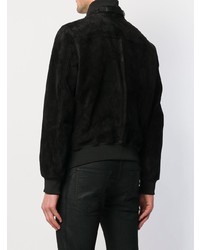 Blouson aviateur en daim noir Tom Ford