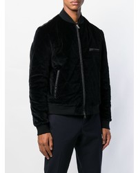 Blouson aviateur en daim noir Larusmiani