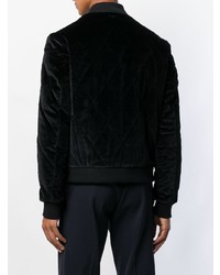 Blouson aviateur en daim noir Larusmiani