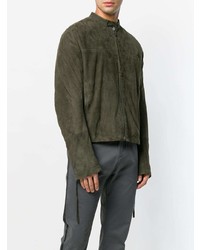 Blouson aviateur en daim olive Haider Ackermann