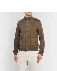 Blouson aviateur en daim olive Valstar