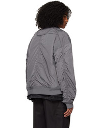 Blouson aviateur en denim gris foncé Juun.J