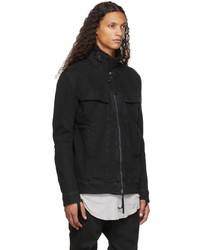 Blouson aviateur en denim noir Boris Bidjan Saberi