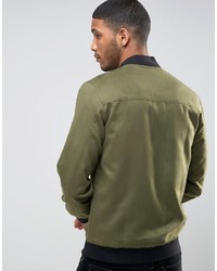 Blouson aviateur en denim olive ONLY & SONS