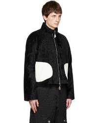 Blouson aviateur en fourrure noir Namacheko