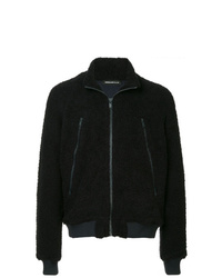 Blouson aviateur en fourrure noir Undercover