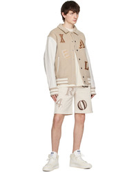 Blouson aviateur en laine beige Axel Arigato