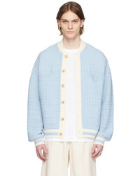 Blouson aviateur en laine bleu clair