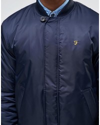 Blouson aviateur en laine bleu marine Farah