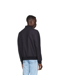 Blouson aviateur en laine bleu marine A.P.C.