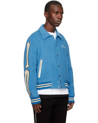 Blouson aviateur en laine bleu Amiri