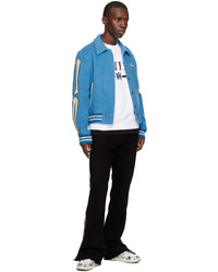 Blouson aviateur en laine bleu Amiri