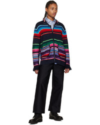 Blouson aviateur en laine en tricot multicolore Junya Watanabe