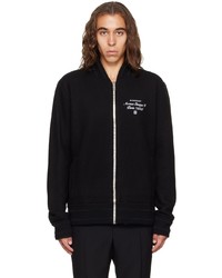Blouson aviateur en laine en tricot noir Givenchy