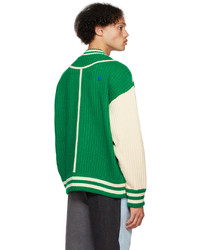 Blouson aviateur en laine en tricot vert Ader Error