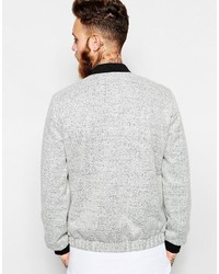 Blouson aviateur en laine gris Asos