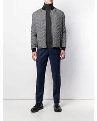 Blouson aviateur en laine gris Giorgio Armani