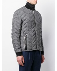 Blouson aviateur en laine gris Giorgio Armani